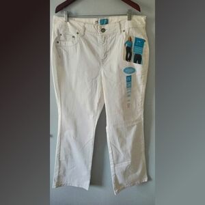 Just My Size White Modern Boot Cut Pants 18W